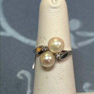 403459 14k wg double diamonds double pearl